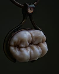Image 14 of Demons Wisdom Tooth Pendant - glow in the dark brimstone, OOAK