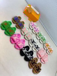 Image 1 of LV Fur Slides (11 Colors)