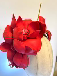 Image 2 of Cardinal red flower headpiece 