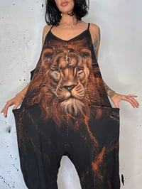 Image 3 of “LEO” CUSTOM BLEACH PAINTED BAGGY ROMPER XL 