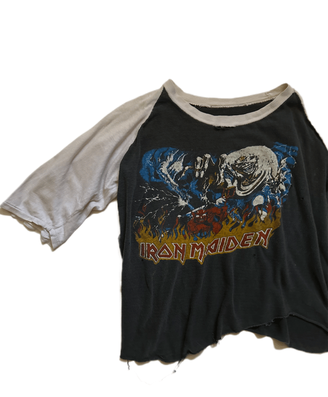 late 70s/early 80s Iron Maiden 3/4 sleeve raglan tee t shirt concert