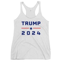 Image 1 of Trump 2024 White Gray Women's Racerback Tank