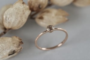 Image of 18ct Rose gold, Champagne colour Rose-cut diamond ring (LON213)