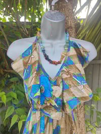 Image 4 of Bianca Frill maxi dress Blue checks