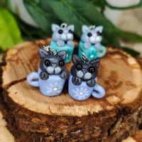Image 4 of Kolczyki - Kotki w kubku 🐱✨