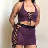 berry noir halter top + skirt set