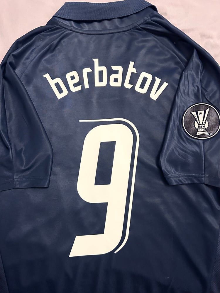 Image of Tottenham Hotspur "BERBATOV 9" 2007/08 Away Shirt + UEFA patch (L)