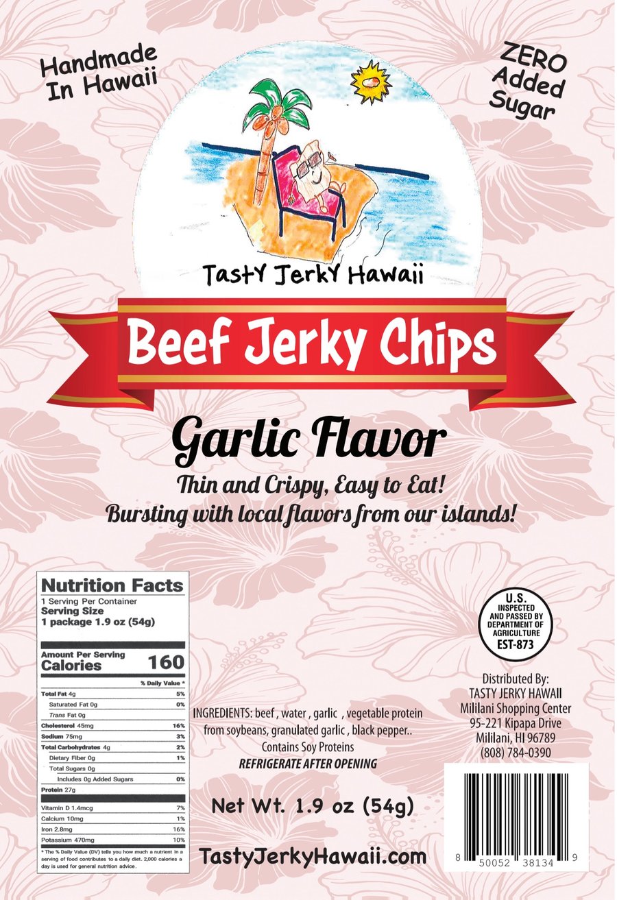 Image of  beef jerky Garlic crispy no sugar added