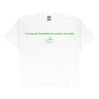 Image 2 of White “Footprints” Drop Shoulder T-Shirt