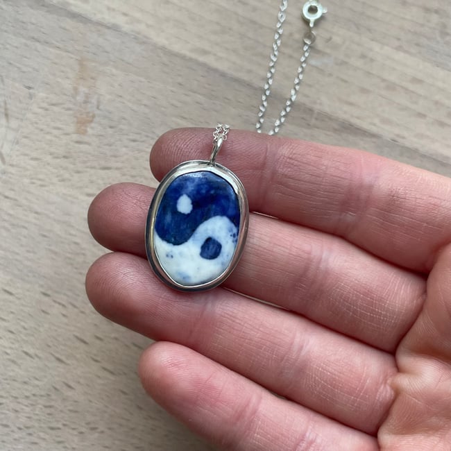 Porcelain silver necklace 3