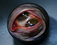 Image 11 of Custom Swappable Phone Grip for smartphones, glow in the dark double iris, reflective pupil OOAK