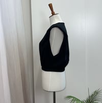 Image 4 of ZARA black shoulder pad elastic waist T-shirt