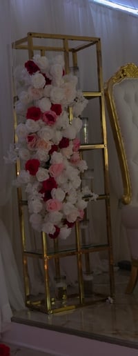 Image 2 of Luxury Gold Floral Shelf Stand Rental 🌸✨