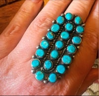 Image 6 of Vintage large snake eye turquoise ring 