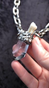 Image 5 of Human tooth and quartz chunky necklace