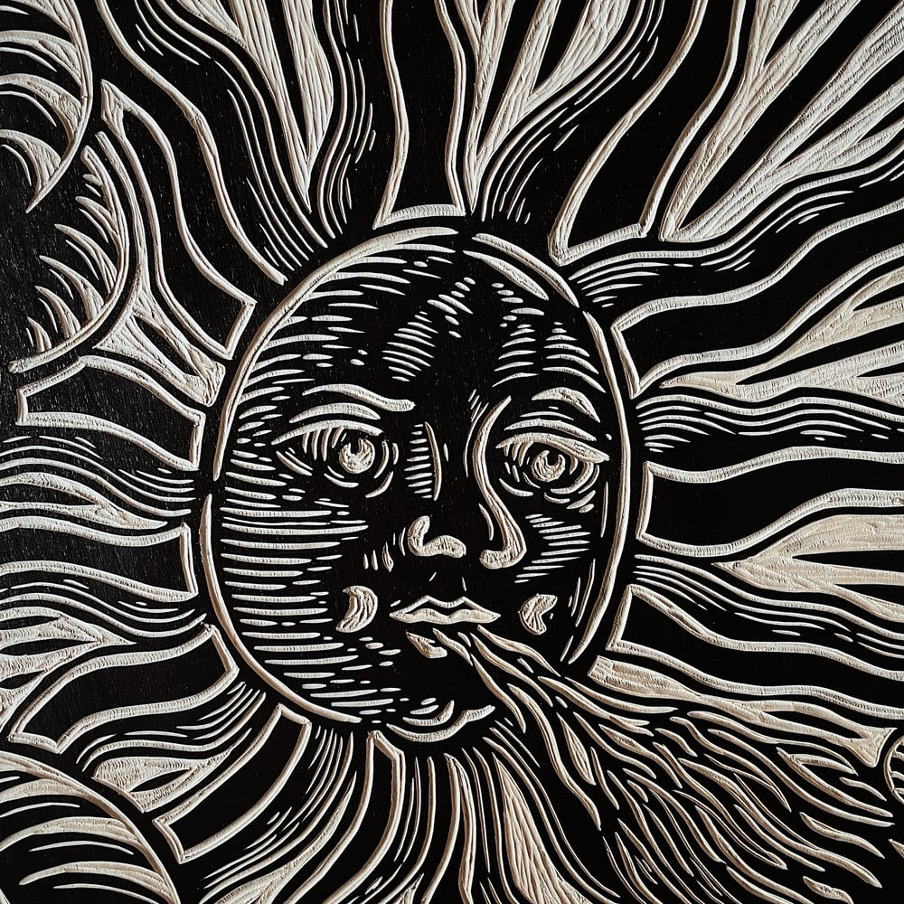Image of Sun Woodcut