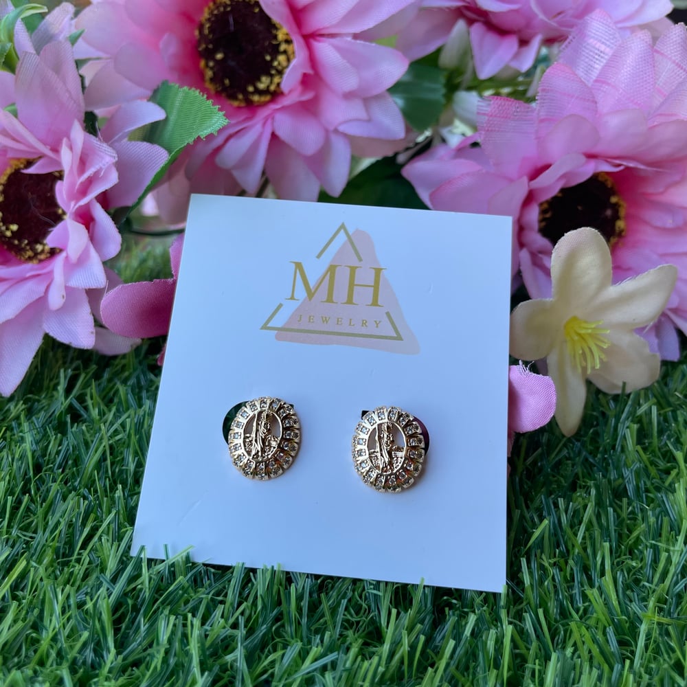 San Judas Tadeo stud earrings