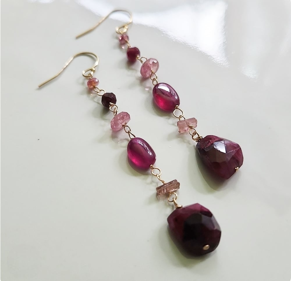 Image of Gemmy Pink Earrings 