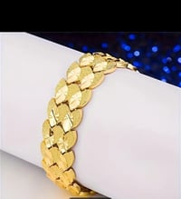 Image 2 of Luxury Dragon Scale 24K Gold Plated Men’s Bracelet