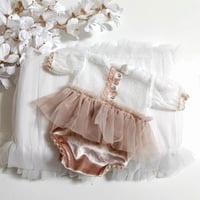 Image 1 of Newborn girls body-dress| Bessie | light brown | white