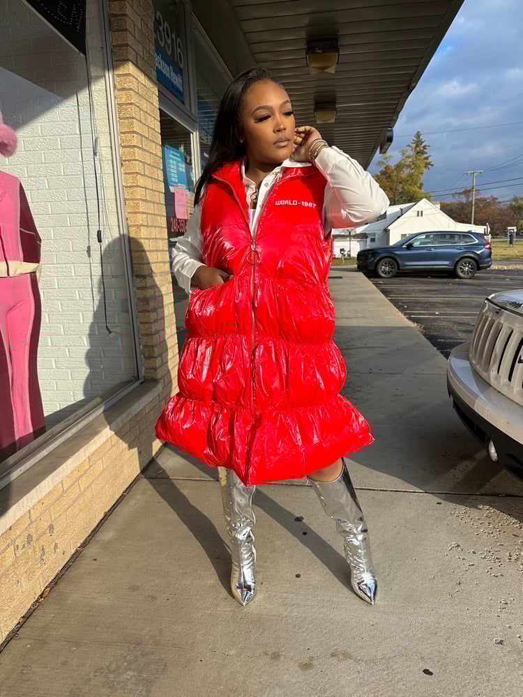 Image of RED PUFFER VEST