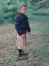 Image 4 of Waffle crocheted sweater 