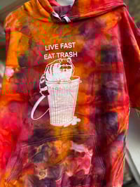 Image 4 of 2XL Live Fast Eat Trash Tie Dye Hoodie