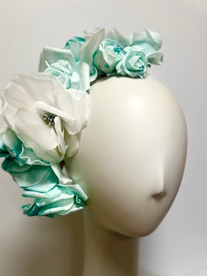 Image of Soft aqua flower headpiece 