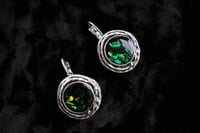 Image 2 of Dead Good Elytra Beetlewing earrings  silver plated brass