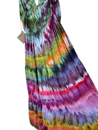 Image 8 of L Woven Tiered Lightweight Long Sundress in Tropical Agate Ice Dye