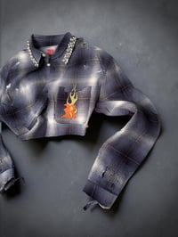 Image 1 of R Crystal flame flannel -blue 