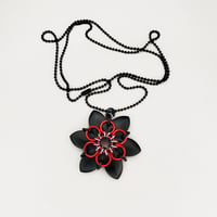 Image 2 of Gothic Black Rose Flower Pendant