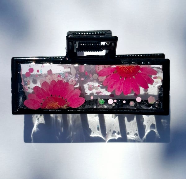 Image of Floral Claw Clips Rectangles