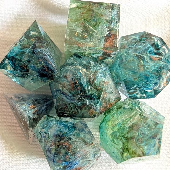 big surprise Rebecca made more ink swirl dice (FINISHED TO ORDER)