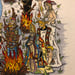 Image of Satanic Twins Album Art: original 12x12 watercolor painting 