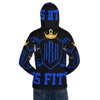 Image 2 of BOSSFITTED Black and Blue AOP Unisex Hoodie