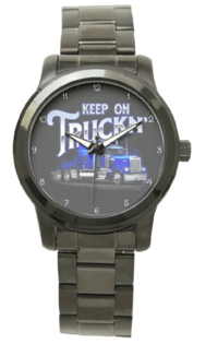 Image 1 of KEEP TRUCKIN' WITH BIG RIG MEN'S WATCH WITH Rubber WRIST BAND