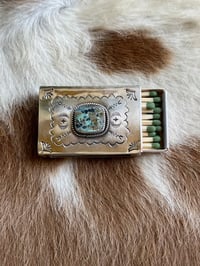 Image 1 of Stamped Turquoise Matchbox 