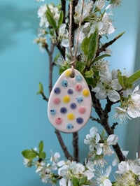 Image 5 of Handmade Ceramic Speckled Polka Dot Easter Egg