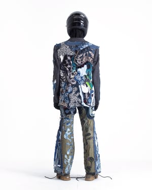 Image of MASSTAK - Applique Tweed Blazer (Black)