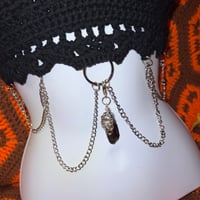 Image 3 of Fairy Fantasy Crochet Halter Top – Aura Crystal Chain Accent Top | Ready to Wear