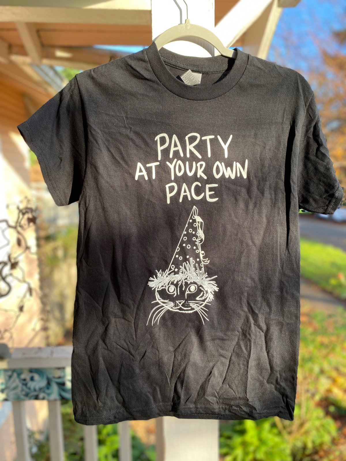 Image of Party At Your Own Pace Black Shirt 