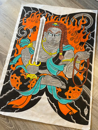 Image 1 of Fudo Myoo original painting 50x70cm