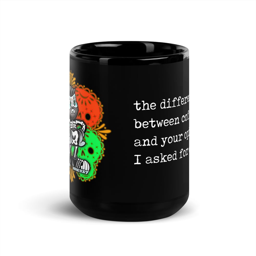 Dia de los opinions-Black Glossy Mug