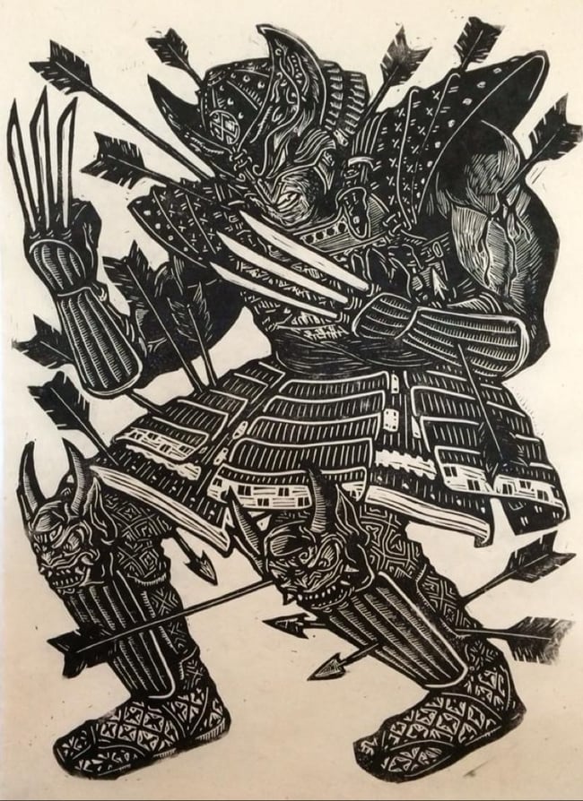 Wolverine Samurai Block Print