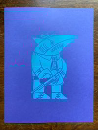 Image 1 of 'Conrad Leftshark' blockprint