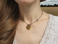 Image 1 of Tiger eye adjustable necklace - Hippie Boho minimalist jewelry 