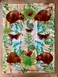 Image 2 of Kiwi in the forest - Tea towel