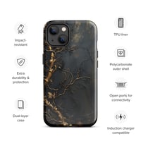 Image 18 of Gold and Black Tattered Texture Gnarled Roots Goth Inspired Tough Case for iPhone®