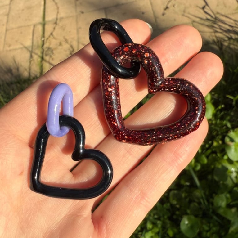 Image of Chain Link Heart Pendants 